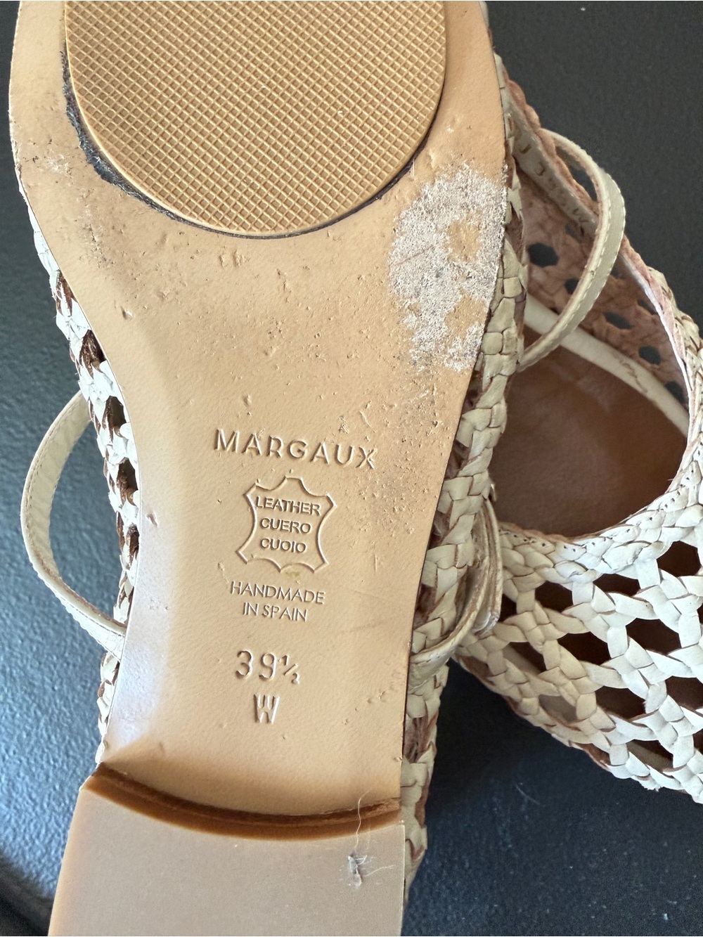 Margaux Cream Woven Mary Jane Flats - Picture 5 of 7